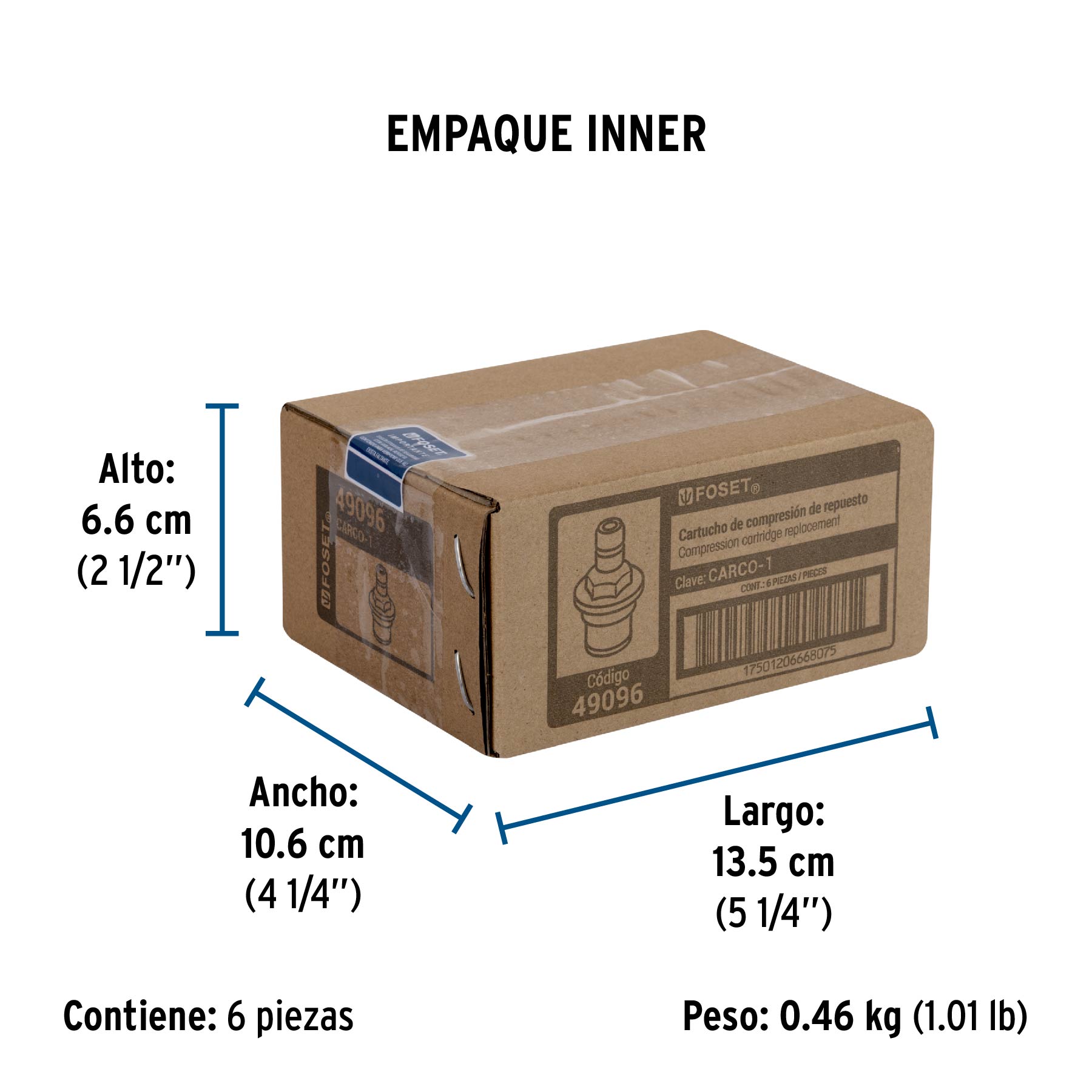 Cartucho de compresión para llaves de empotrar, Basic y Aqua