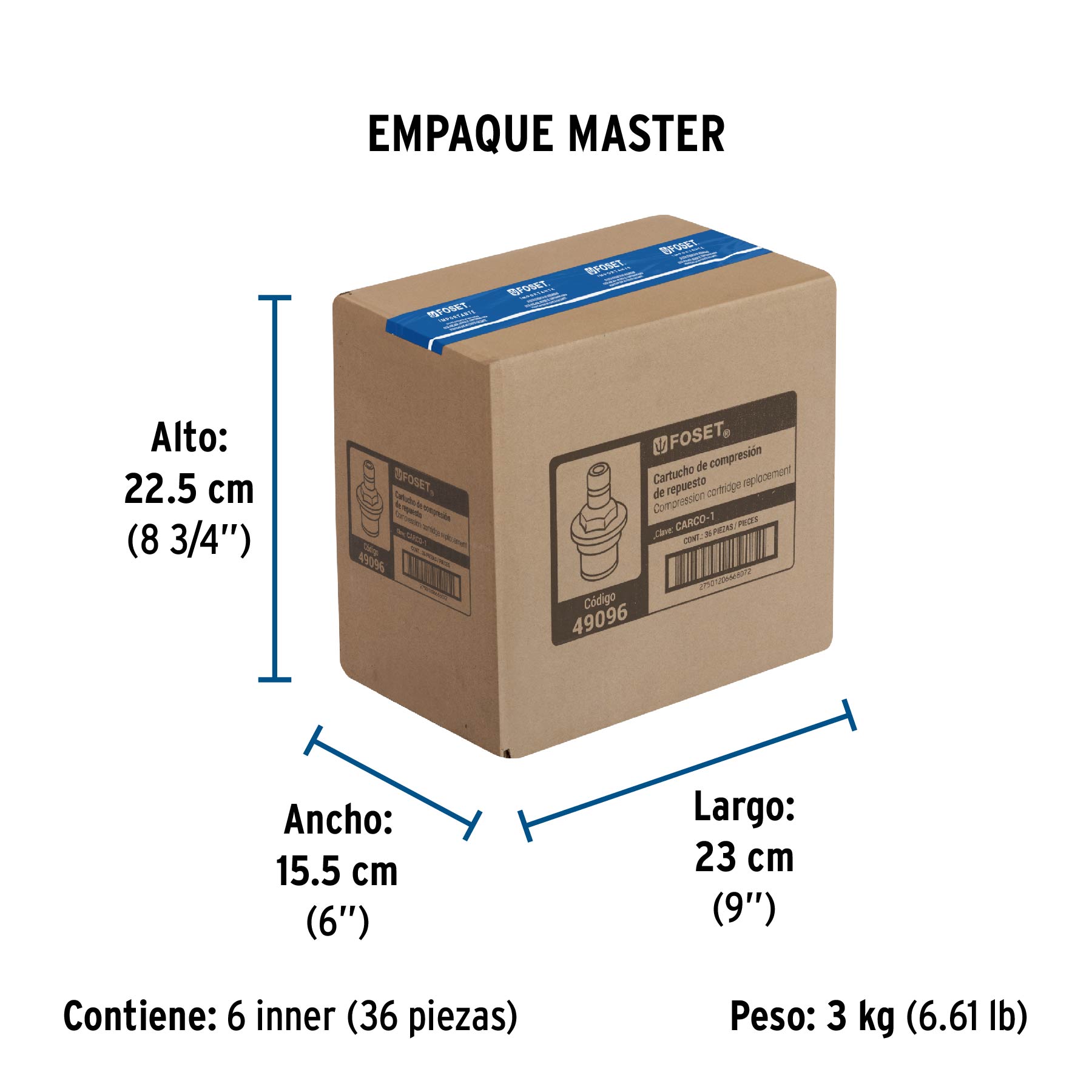 Cartucho de compresión para llaves de empotrar, Basic y Aqua