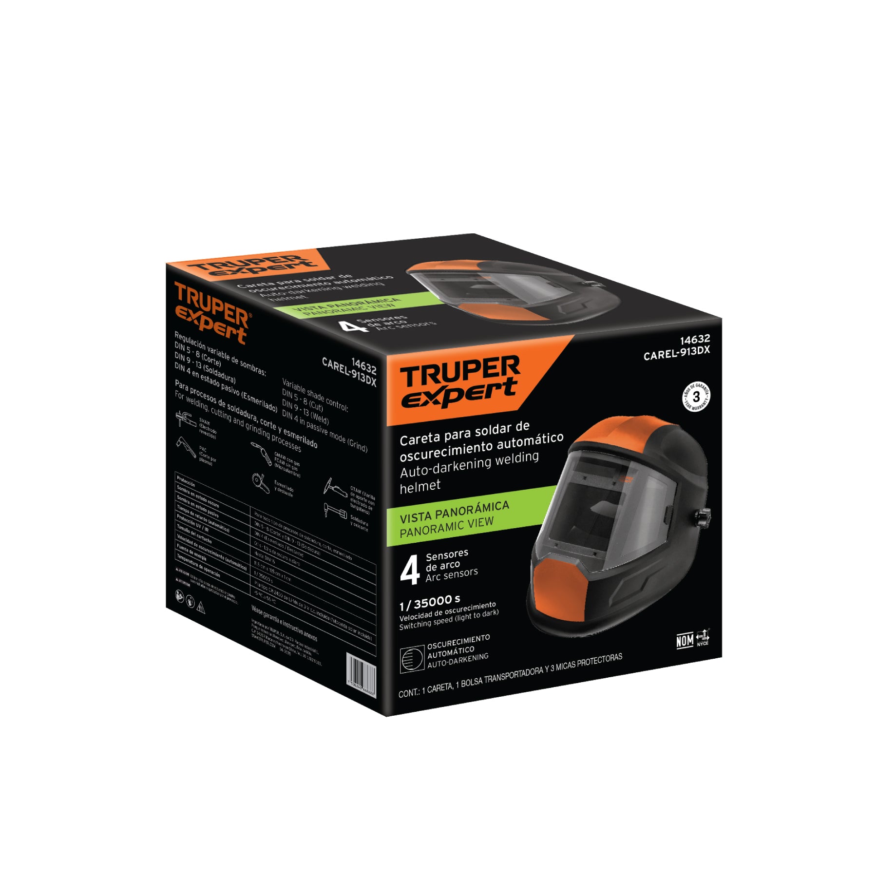 Careta digital para soldar, sombra 9 a 13, Truper Expert