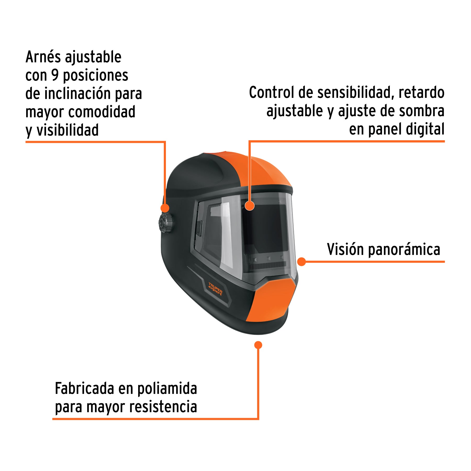 Careta digital para soldar, sombra 9 a 13, Truper Expert