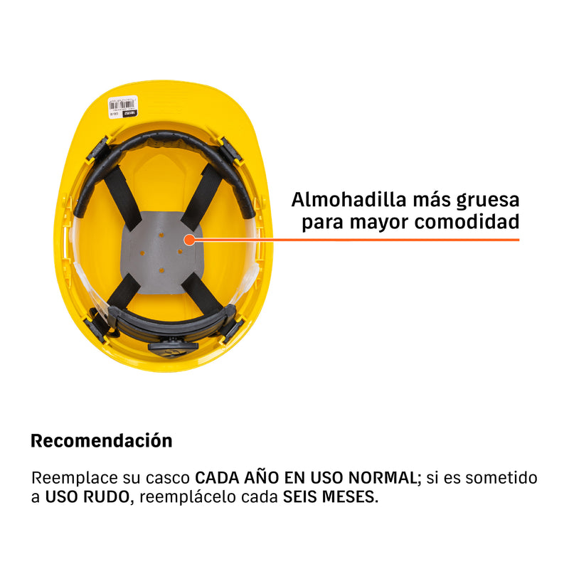 Casco de seguridad ventilado amarillo