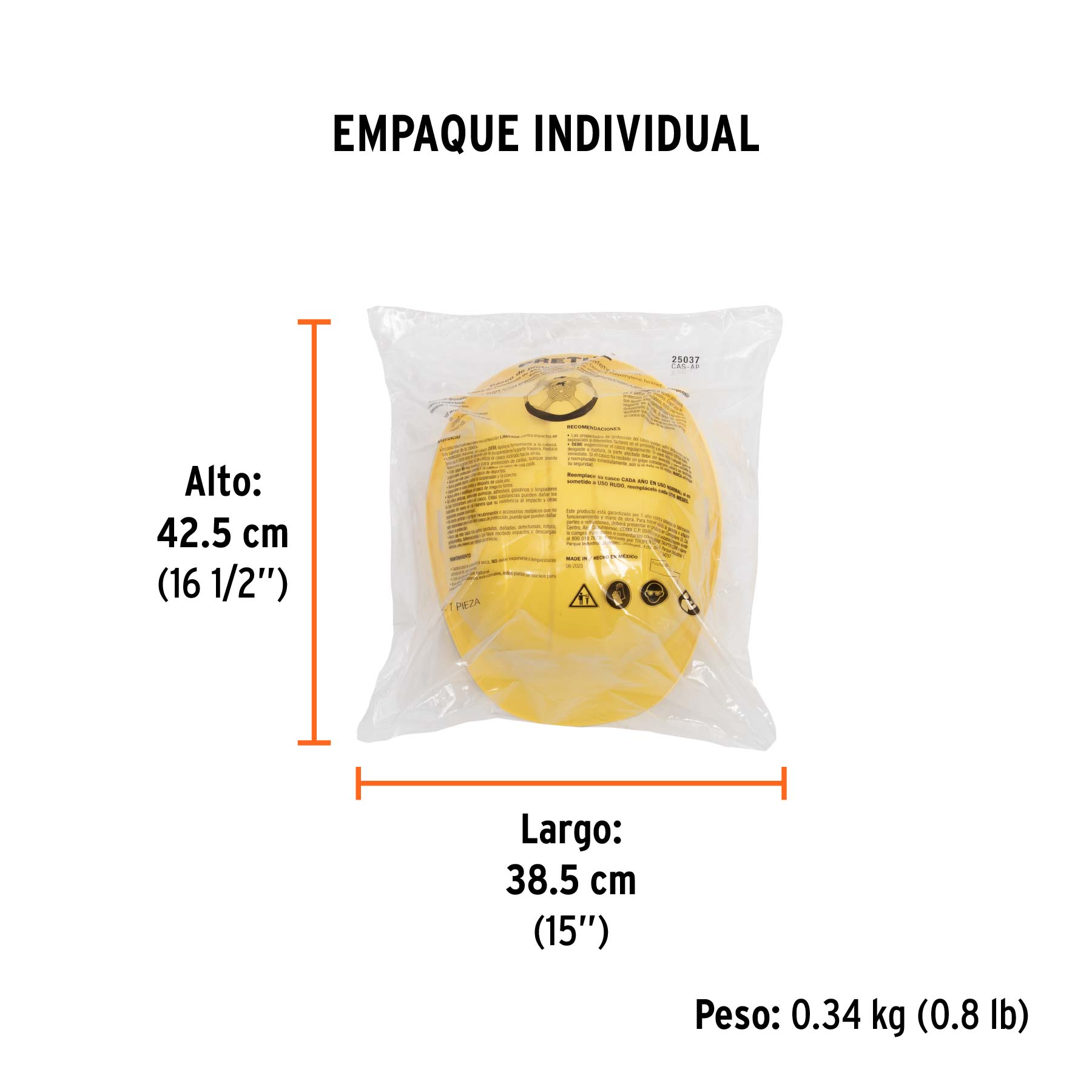 Casco de seguridad, color amarillo, pretul