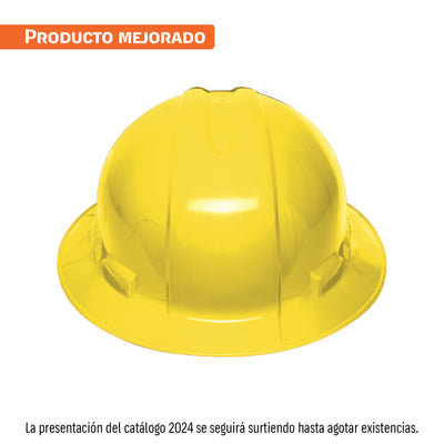 Casco de seguridad, amarillo, ala ancha