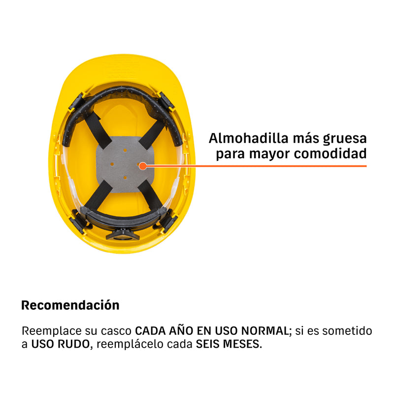 Casco de seguridad color amarillo