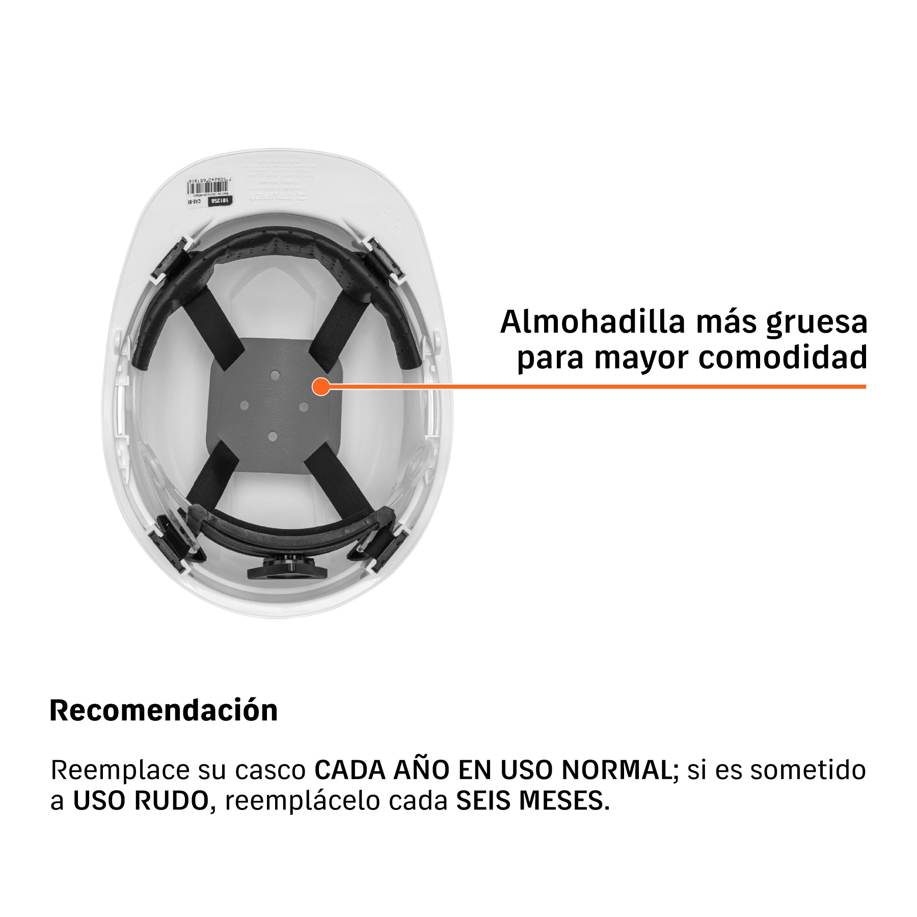 Casco de seguridad ventilado blanco