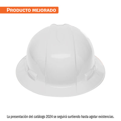 Casco de seguridad, blanco, ala ancha