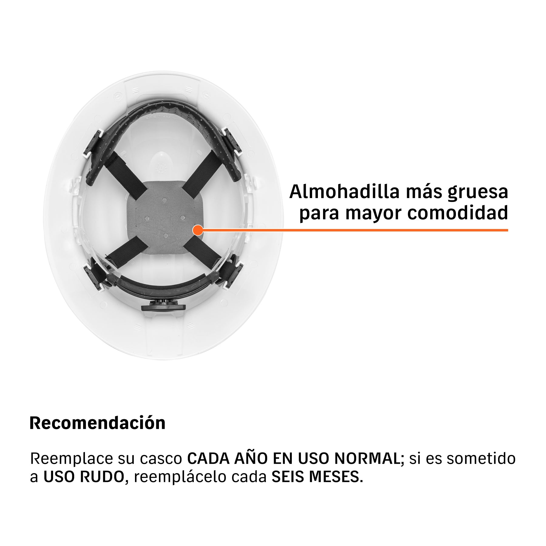 Casco de seguridad, blanco, ala ancha