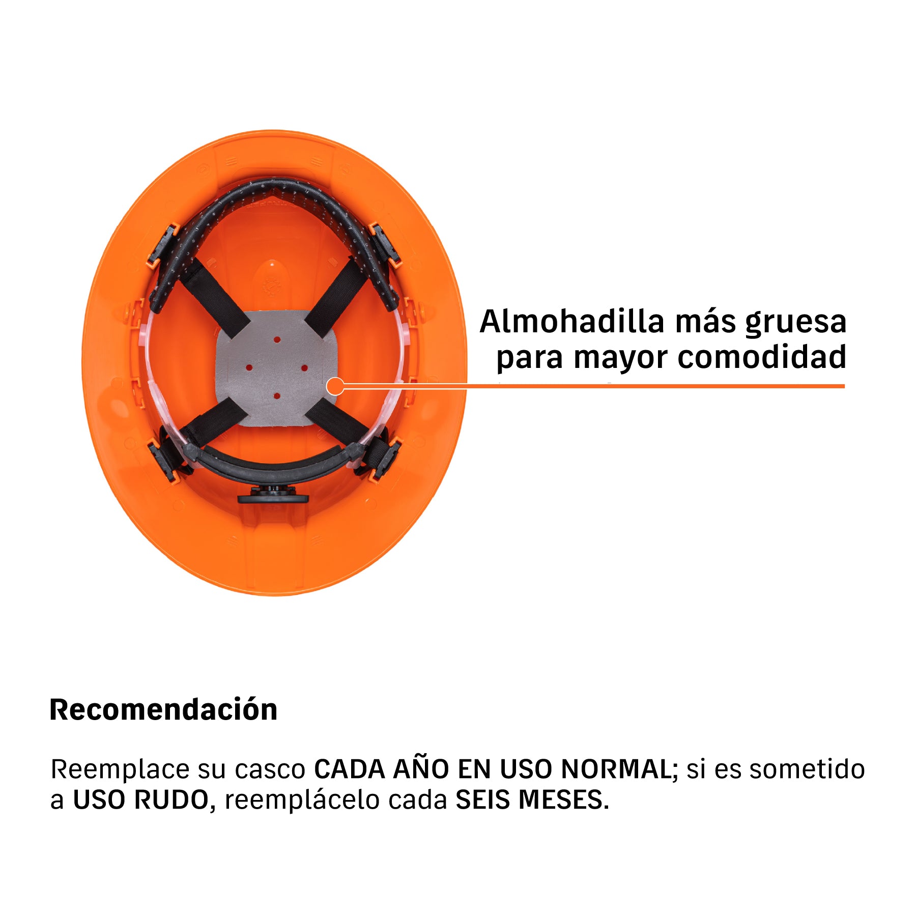 Casco de seguridad, naranja, ala ancha