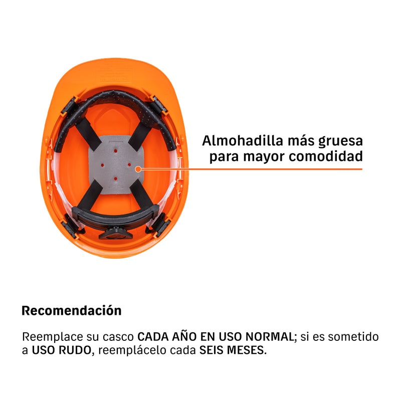 Casco de seguridad color naranja