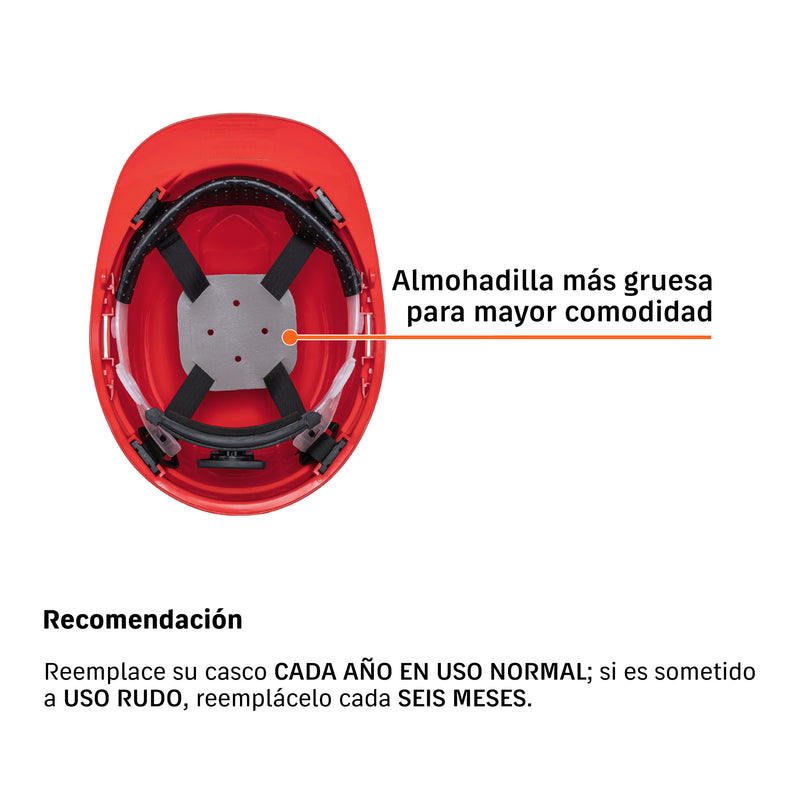 Casco de seguridad color rojo
