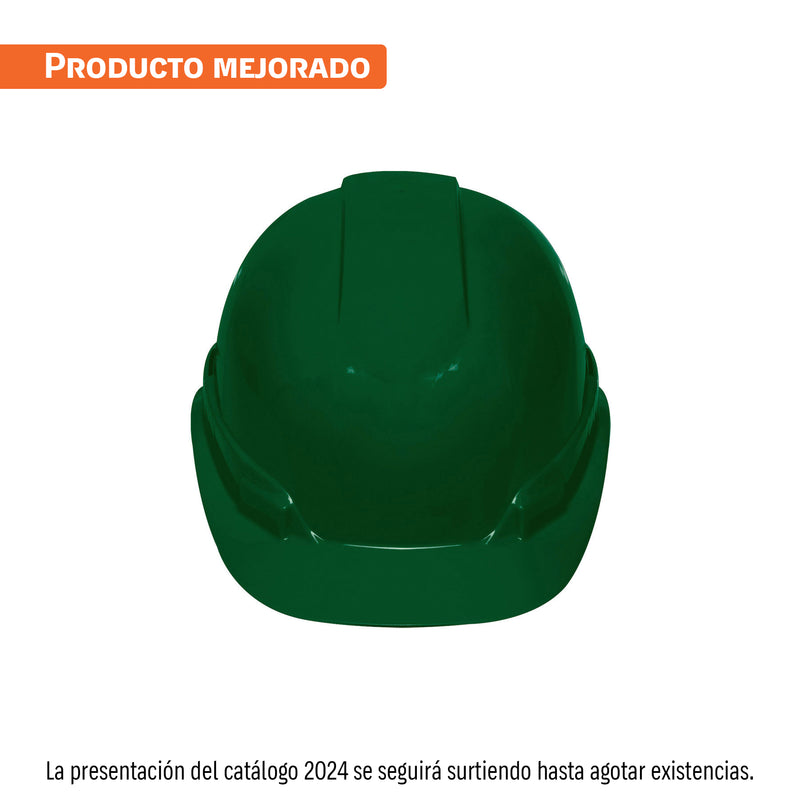 Casco de seguridad ventilado verde