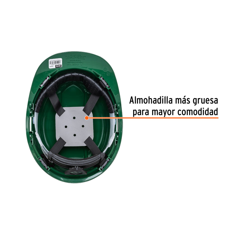 Casco de seguridad ventilado verde