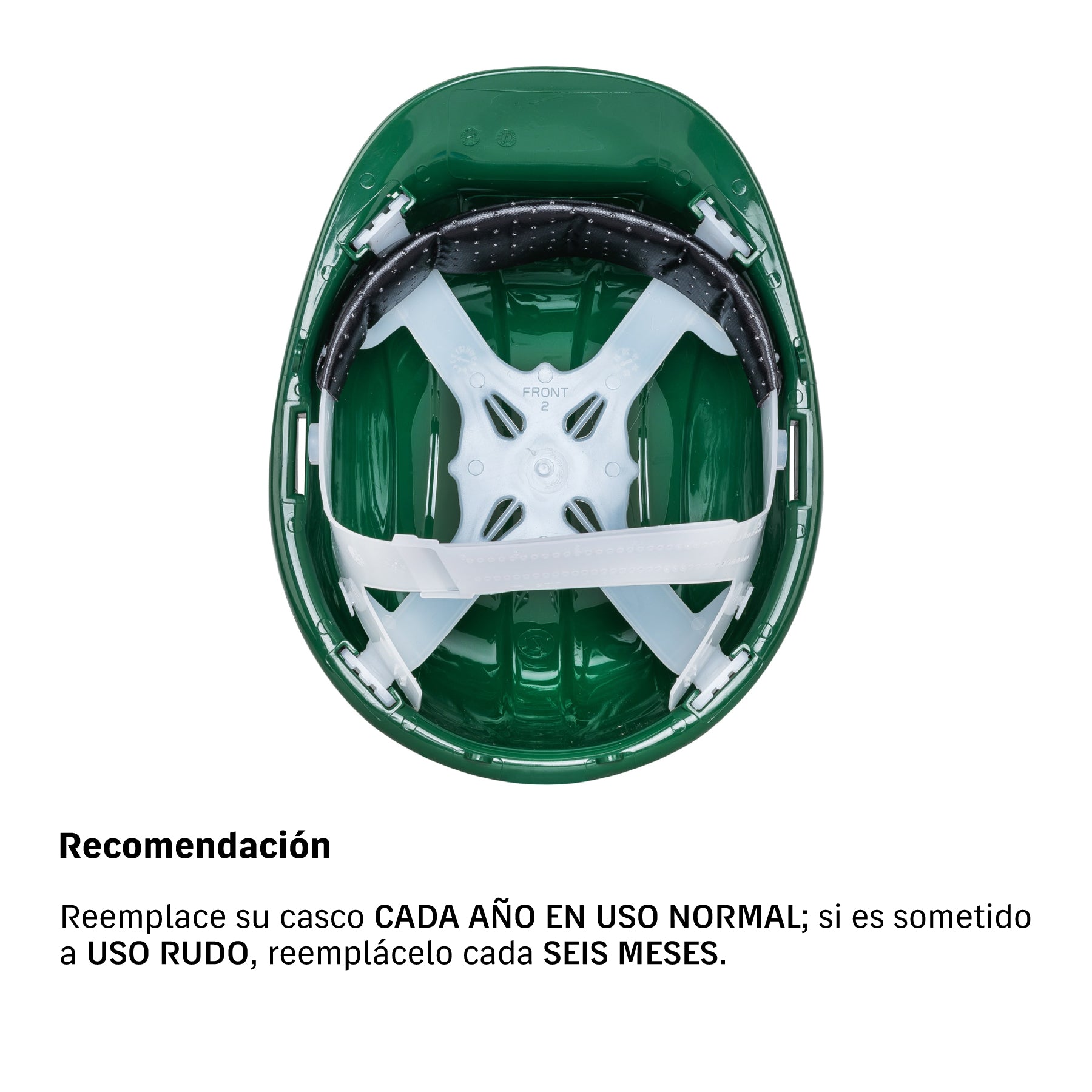 Casco de seguridad, color verde, pretul