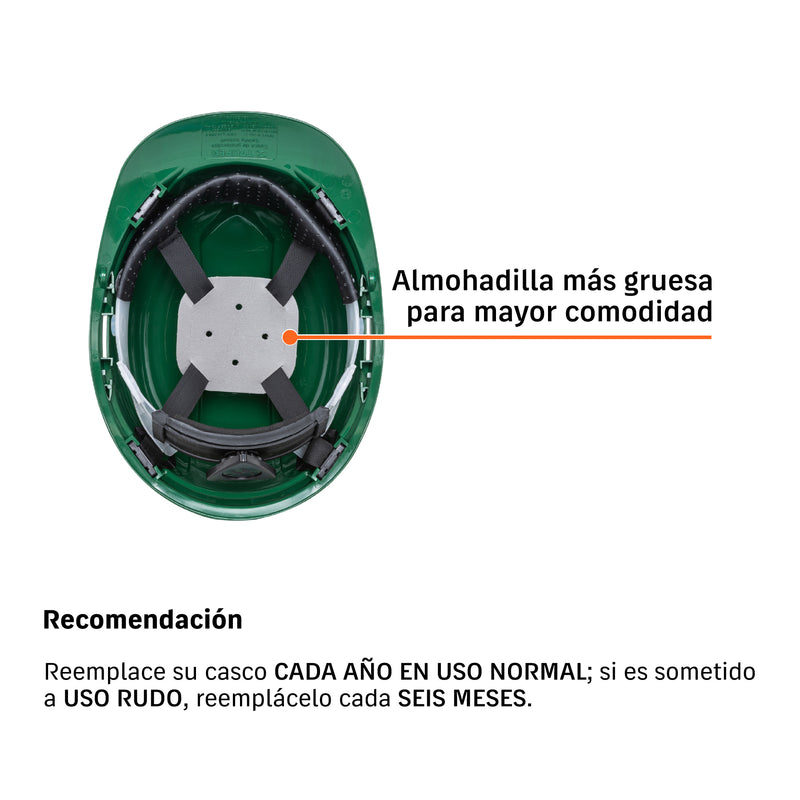 Casco de seguridad color verde