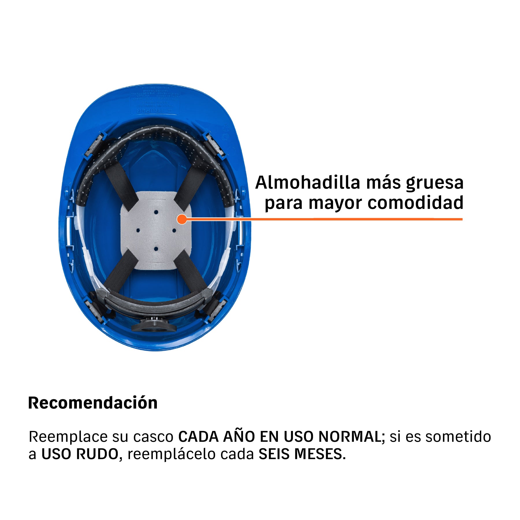 Casco de seguridad ventilado azul