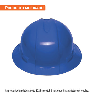Casco de seguridad, azul, ala ancha