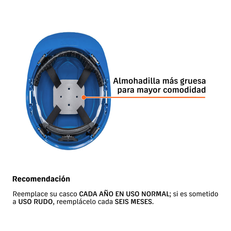 Casco de seguridad color azul