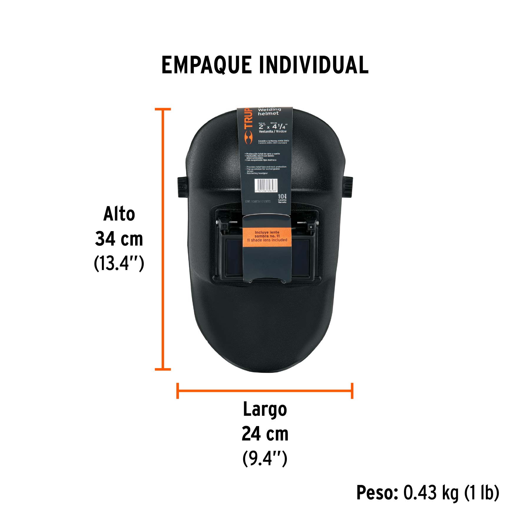 Careta para soldar, ergonómica