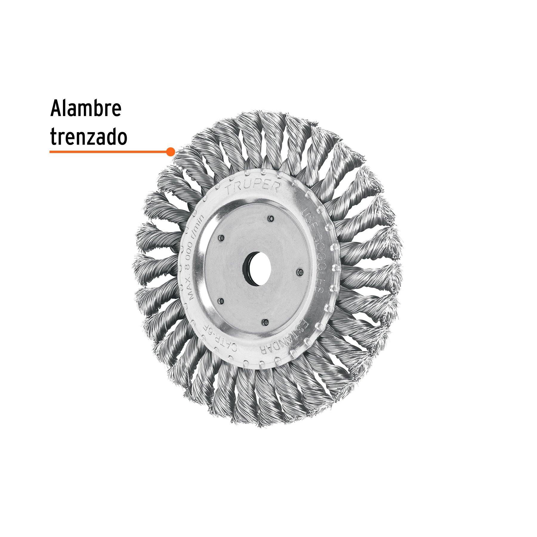 Carda trenzado fino, 6 X 5/8" para esmeril