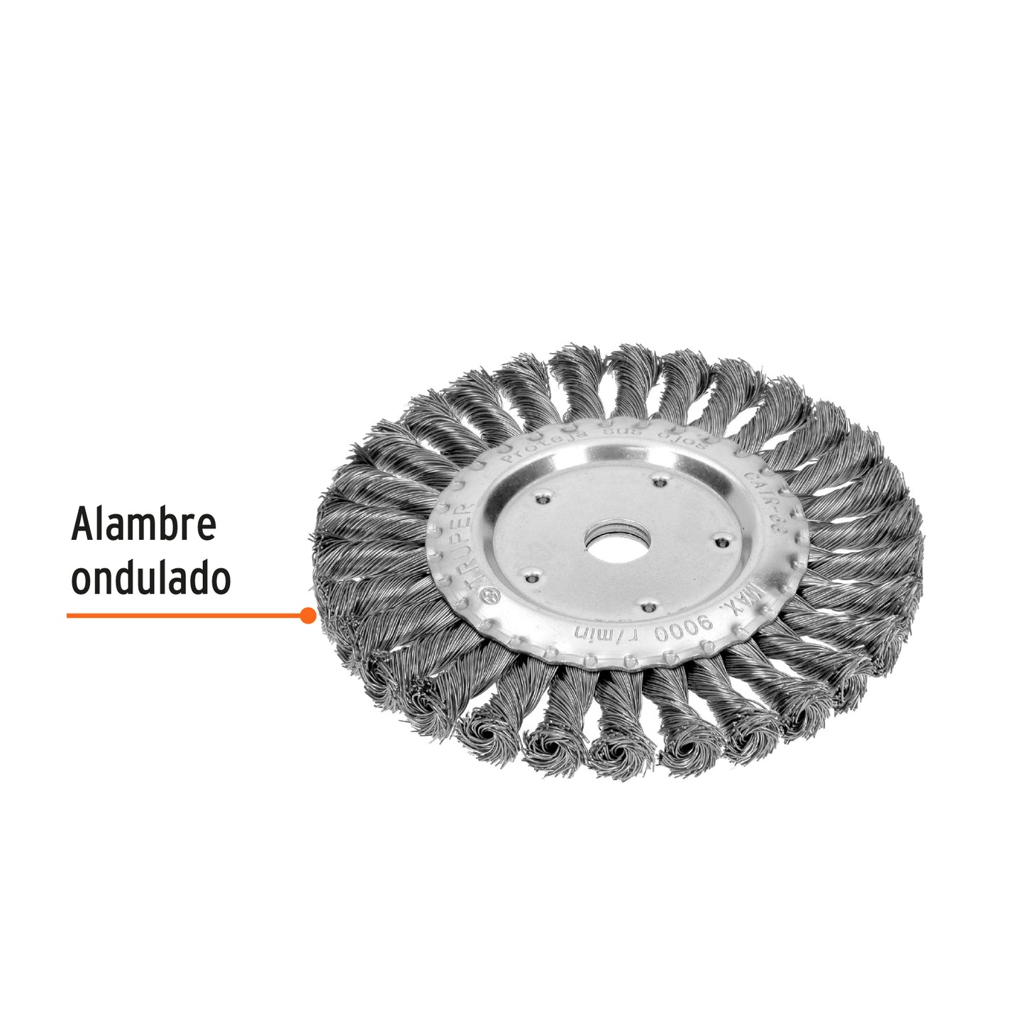 Carda trenzado grueso, 6 X 5/8" para esmeril