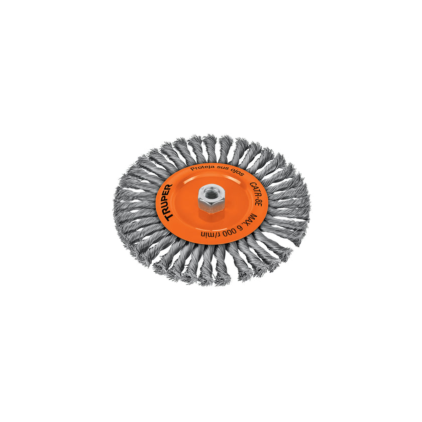 Carda trenzada circular, 8" para esmeriladora