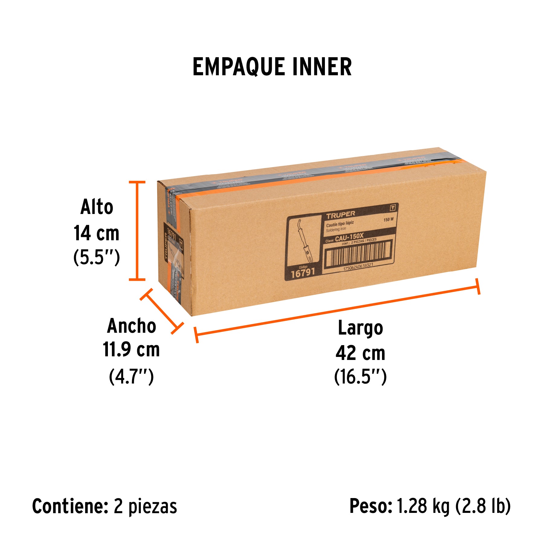 Cautín, tipo lápiz de 150 W, industrial