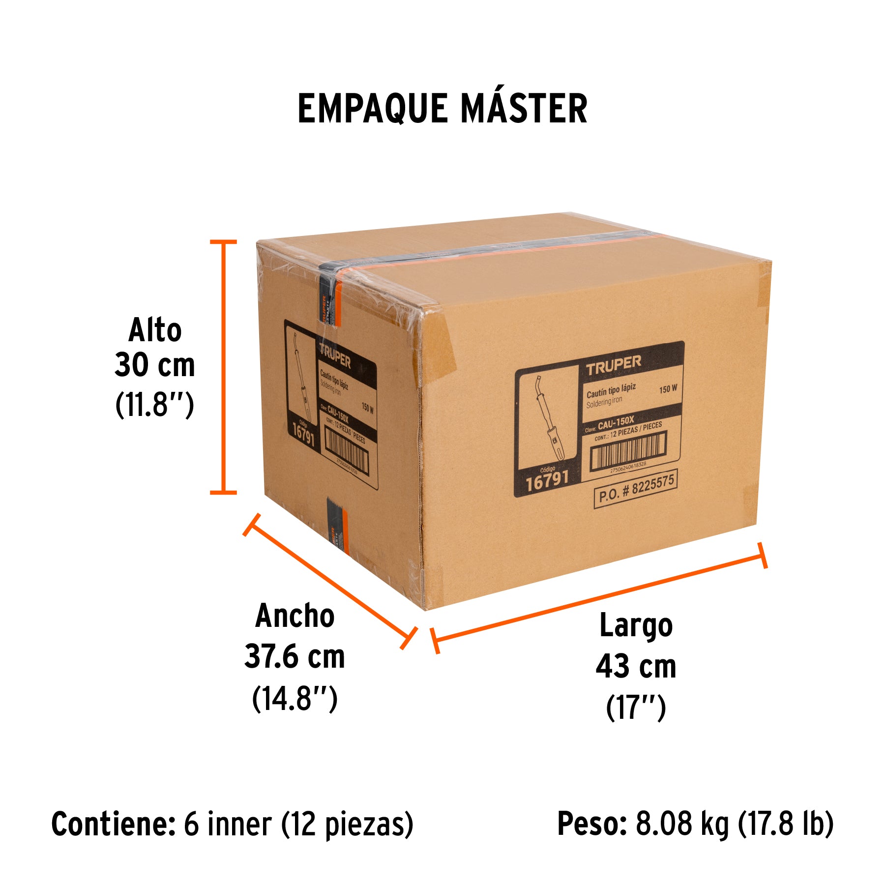 Cautín, tipo lápiz de 150 W, industrial