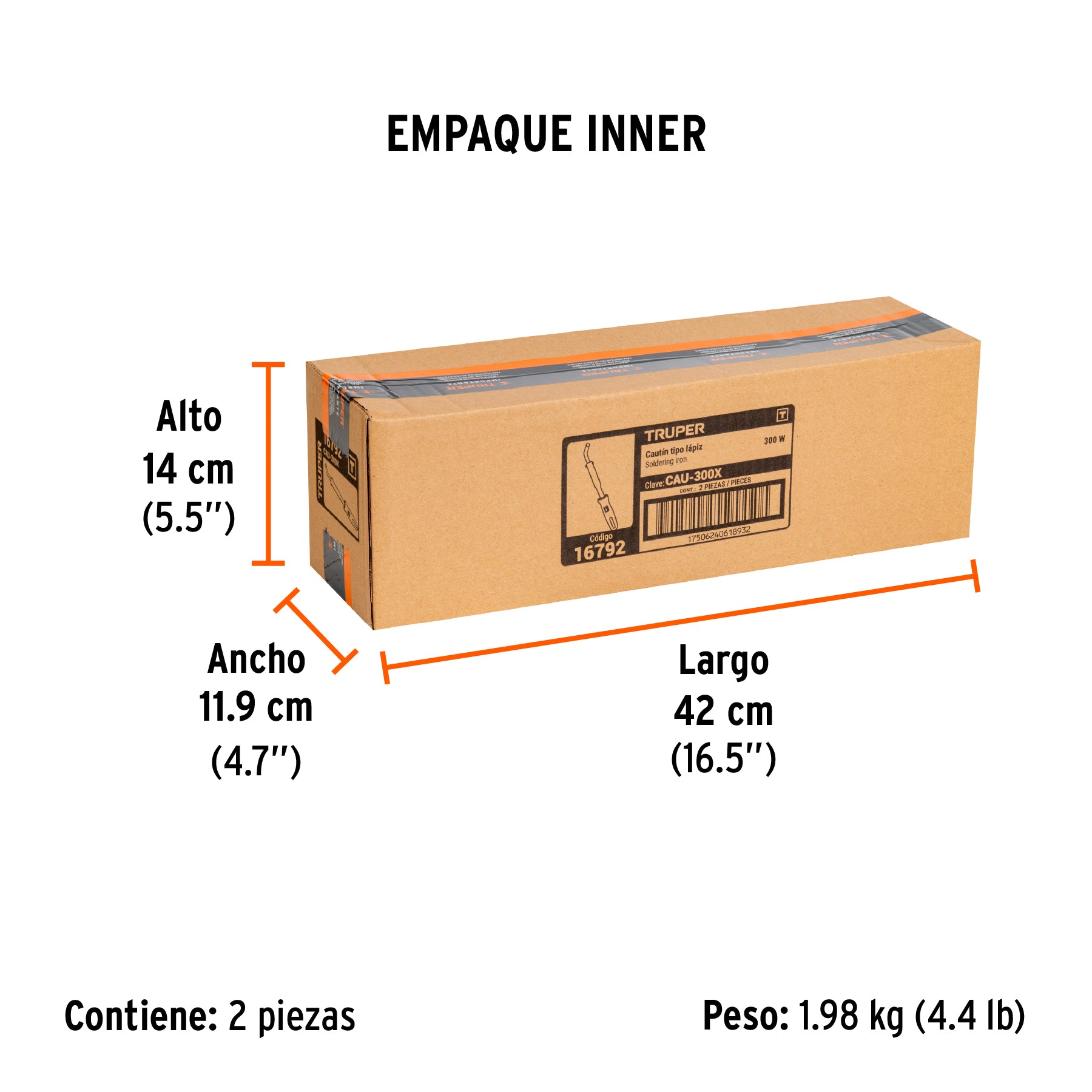 Cautín, tipo lápiz de 300 W, industrial