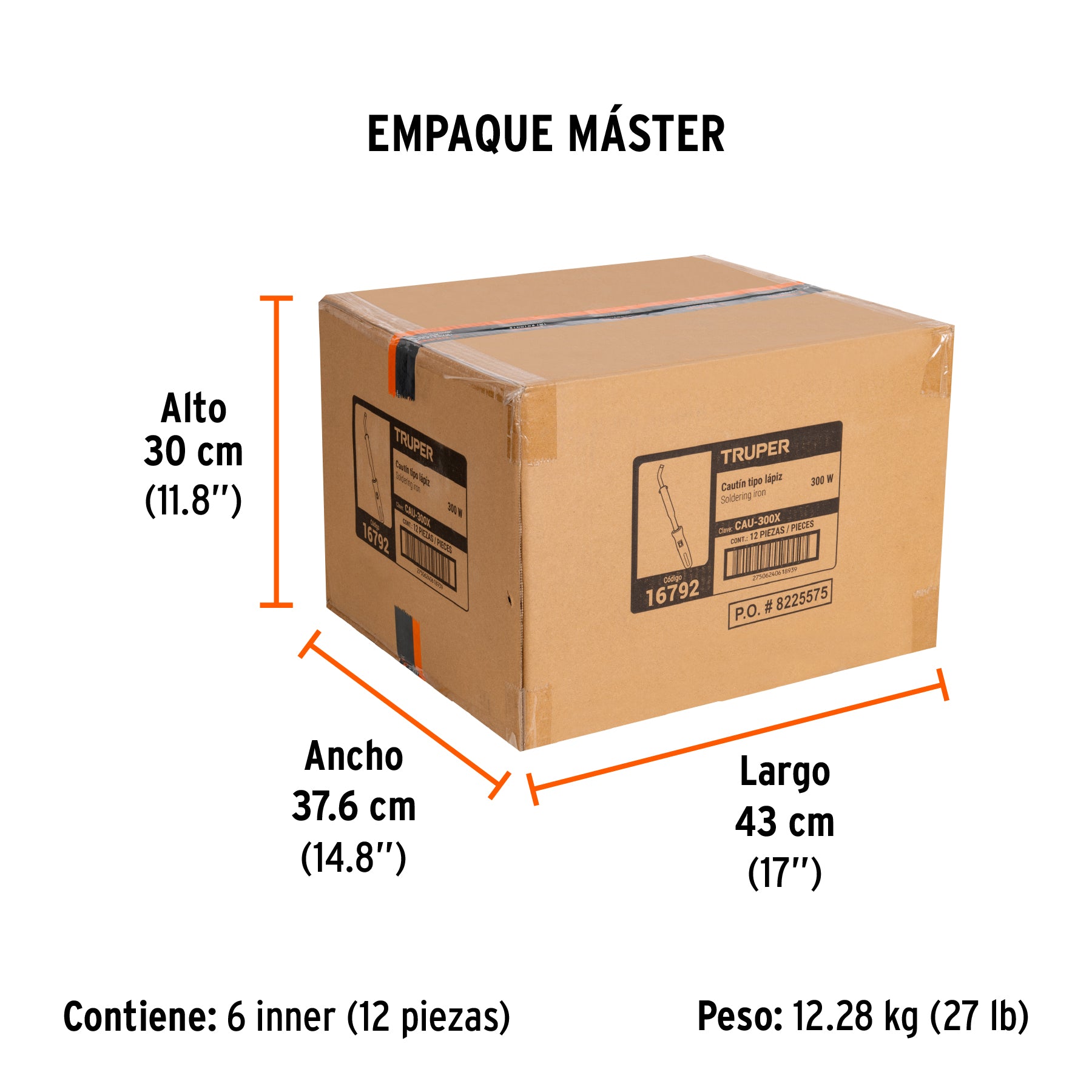 Cautín, tipo lápiz de 300 W, industrial