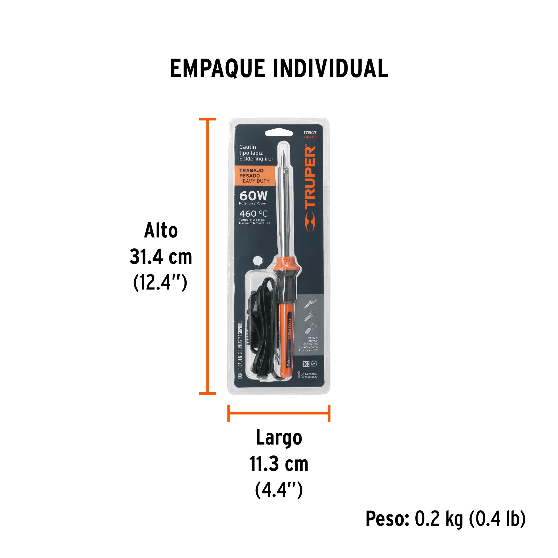 Cautín tipo lápiz de 60 watts