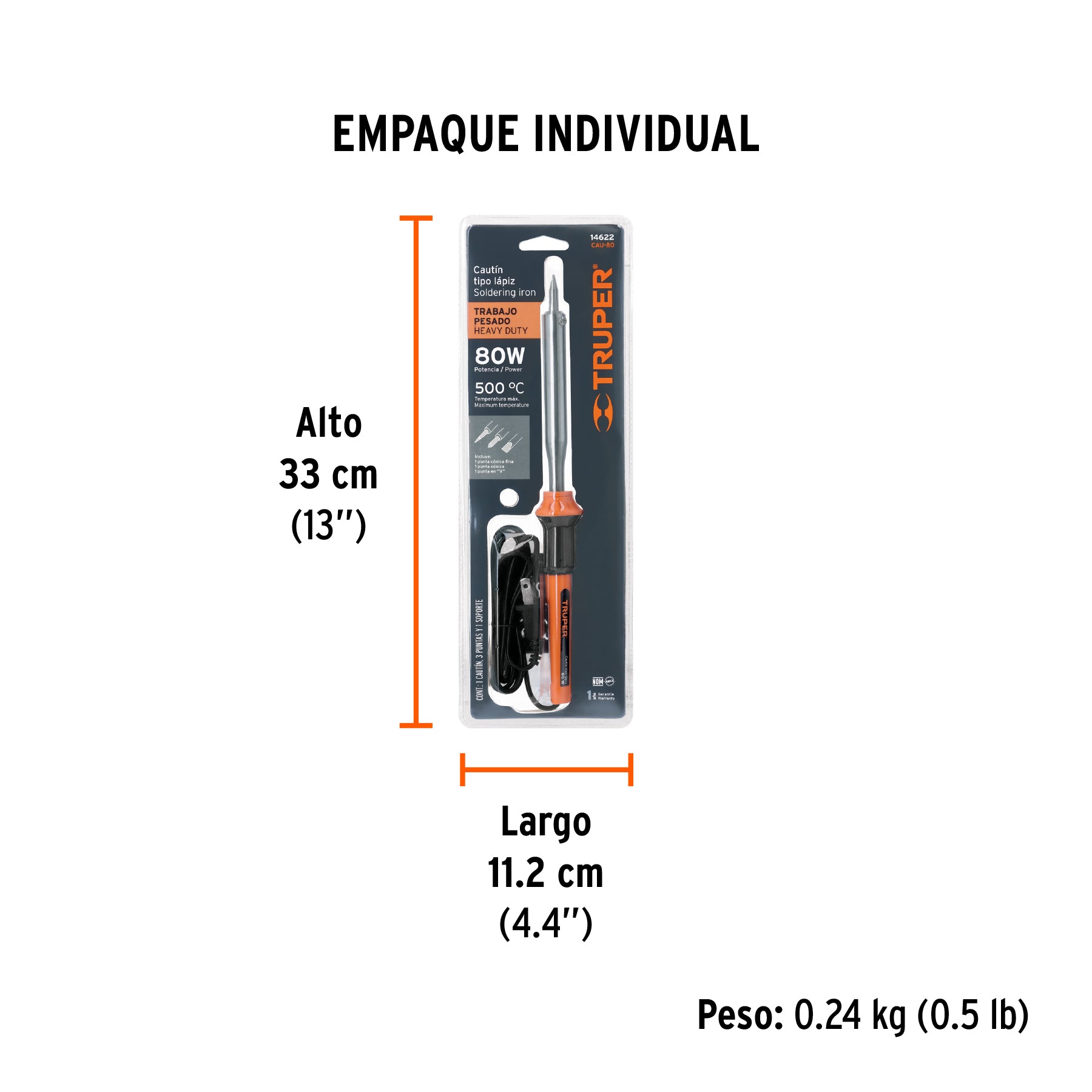 Cautín tipo lápiz de 80 Watts