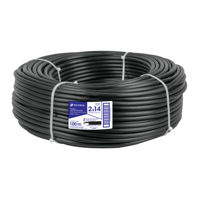 Cable uso rudo, 2 conductores, calibre 14, rollo de 100 m.