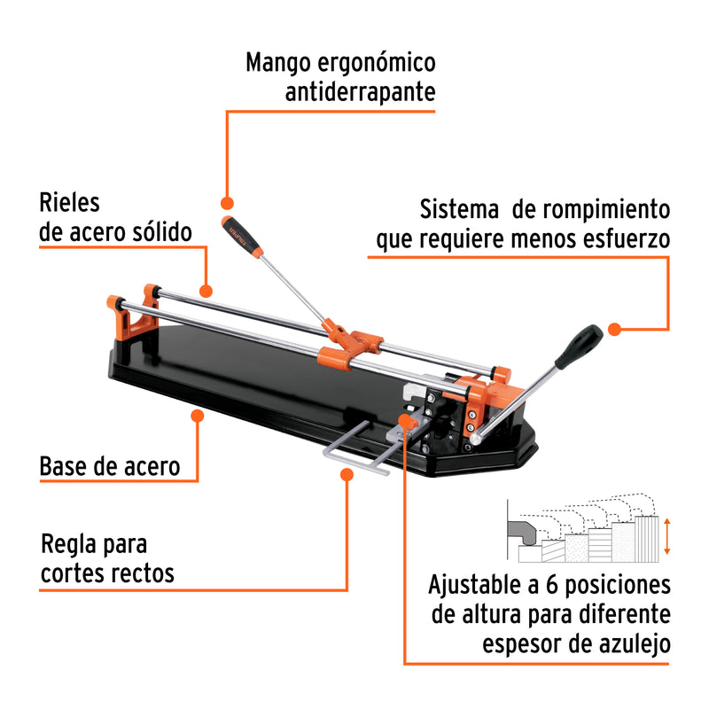 Cortador de azulejo con baleros, 60 cm (23"), Truper Expert