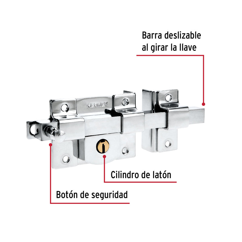 Cerradura de barra fija, derecha