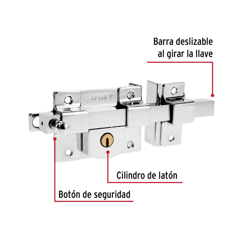 Cerradura de barra libre, derecha, blister