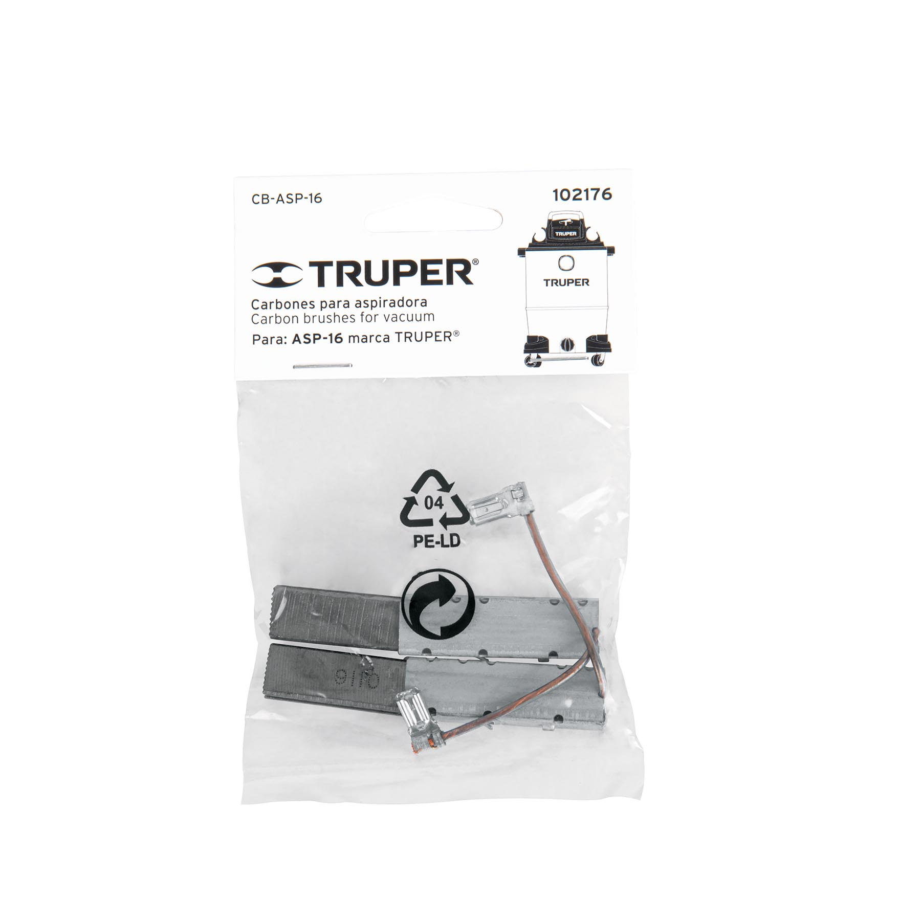 Bolsa con 2 carbones de repuesto para ASP-16, Truper