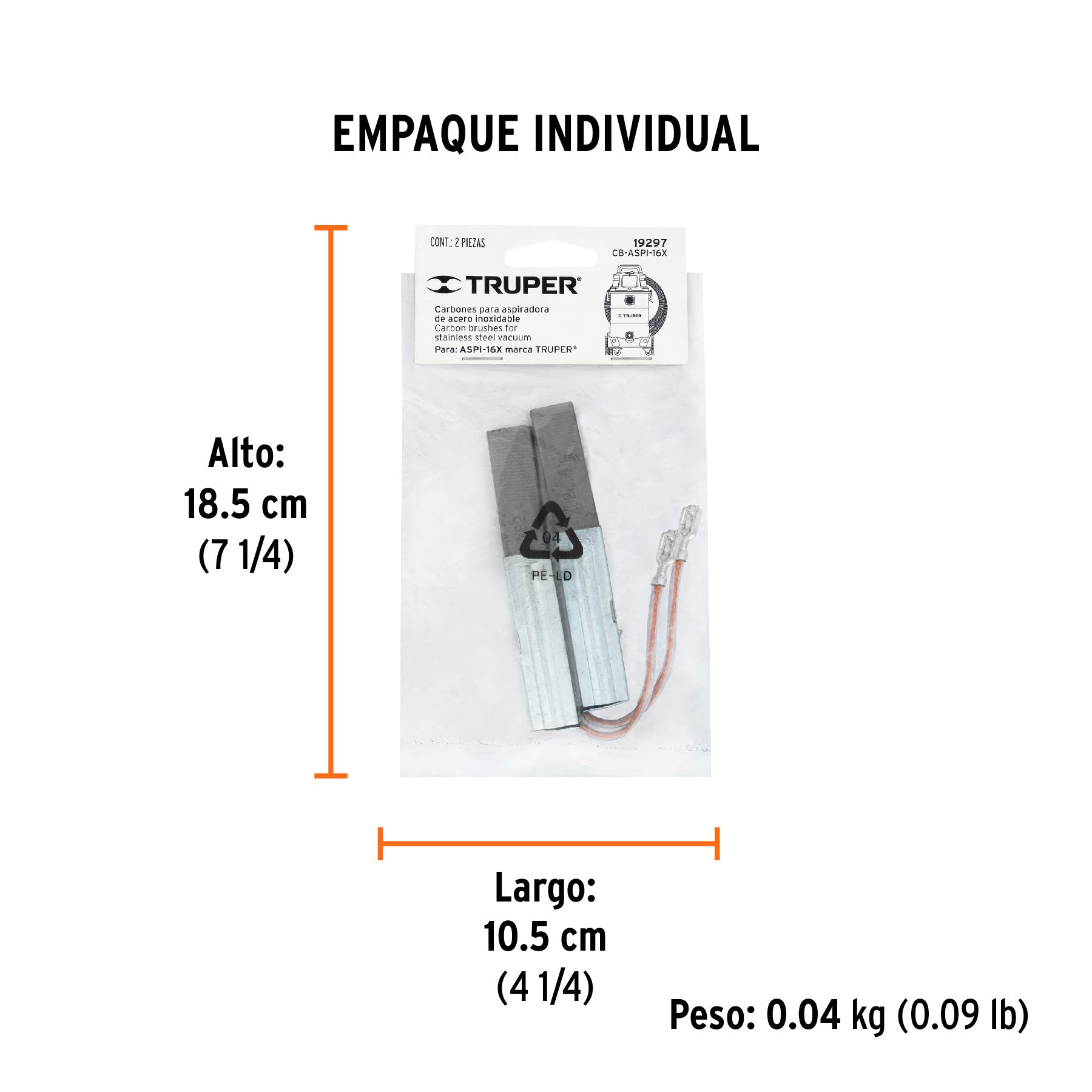 Carbones de repuesto para aspiradora ASPI-16X