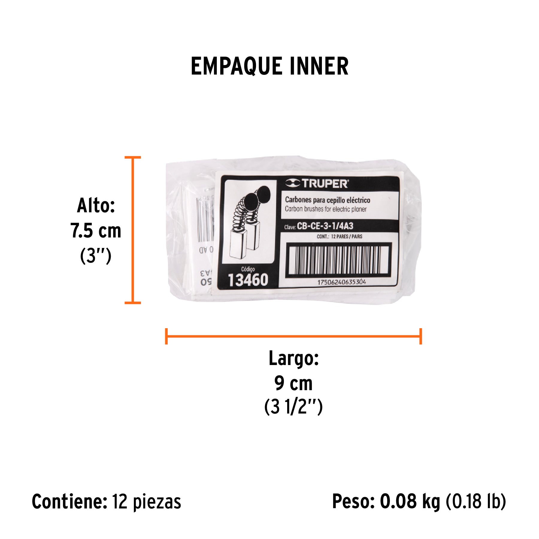 Carbones de repuesto para cepillo eléctrico, CEPEL-3-1/4A3