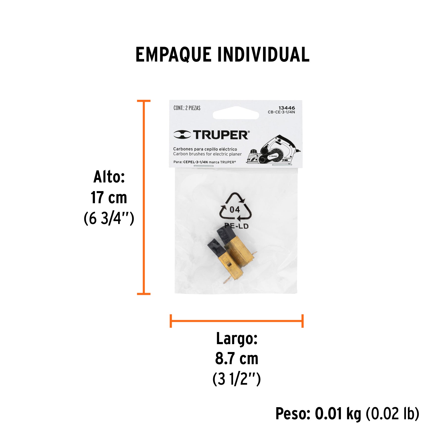 Carbones de repuesto para cepillo, CEPEL-3-1/4N