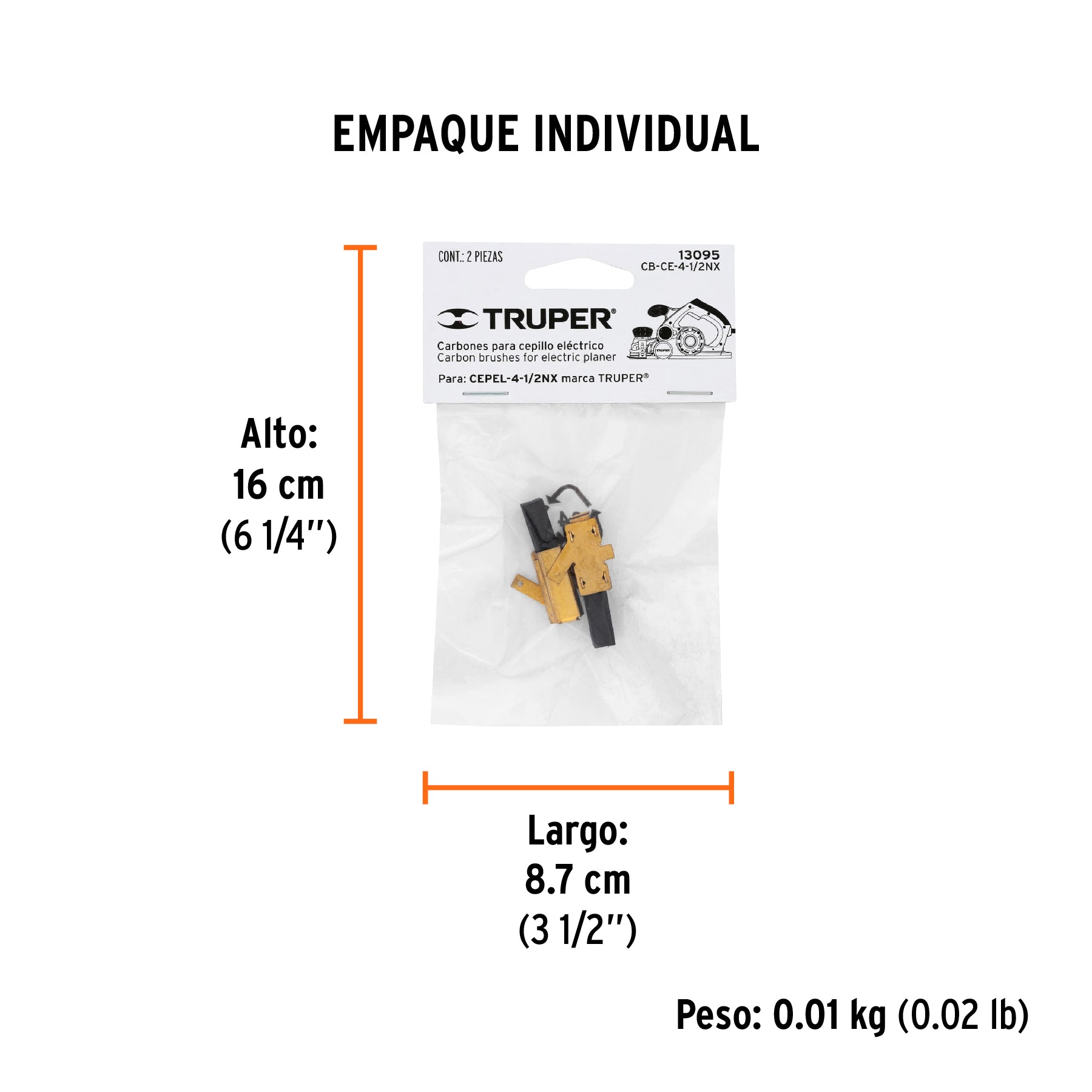 Carbones de repuesto para cepillo eléctrico, CEPEL-4-1/2NX