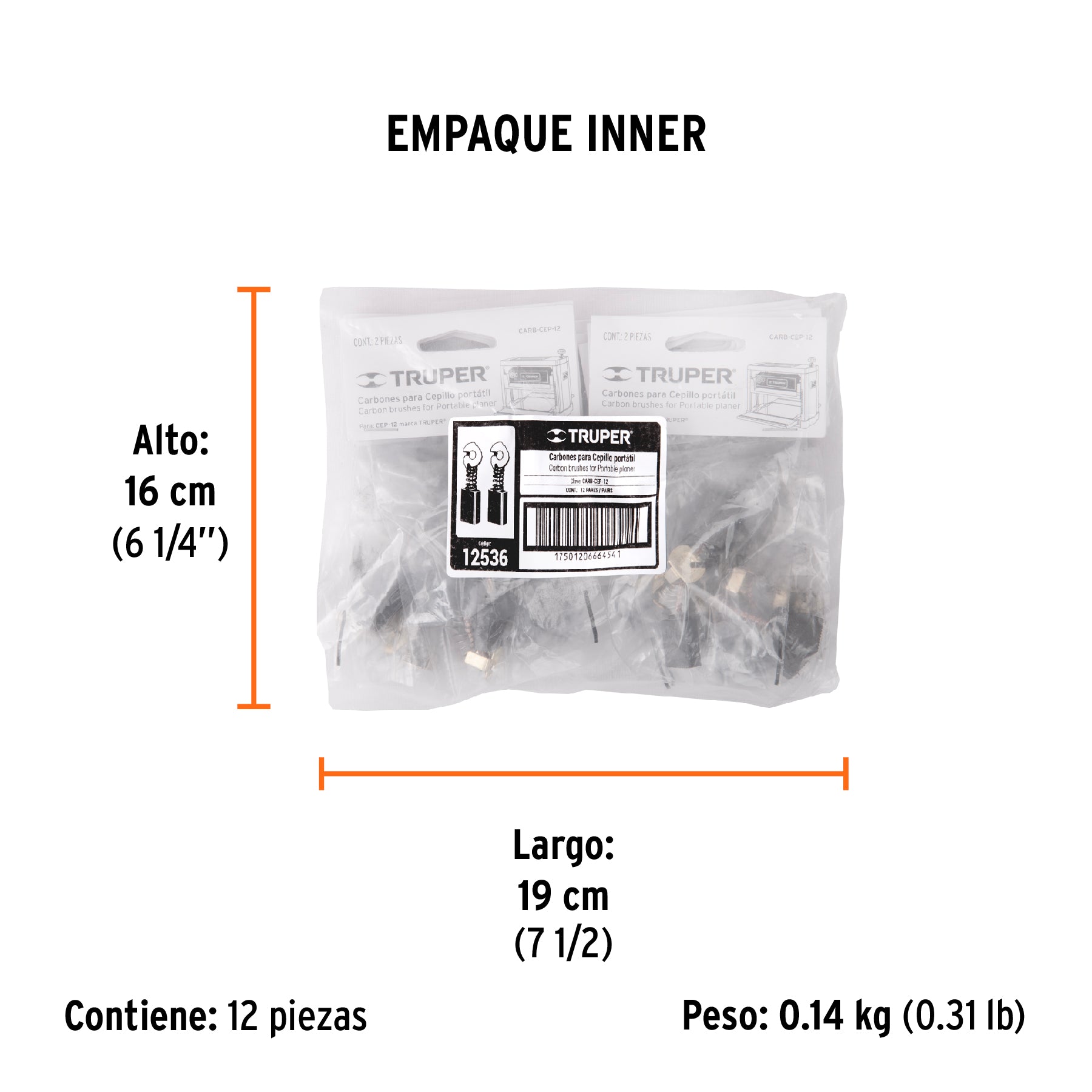Carbones de repuesto para cepillo, cep-12