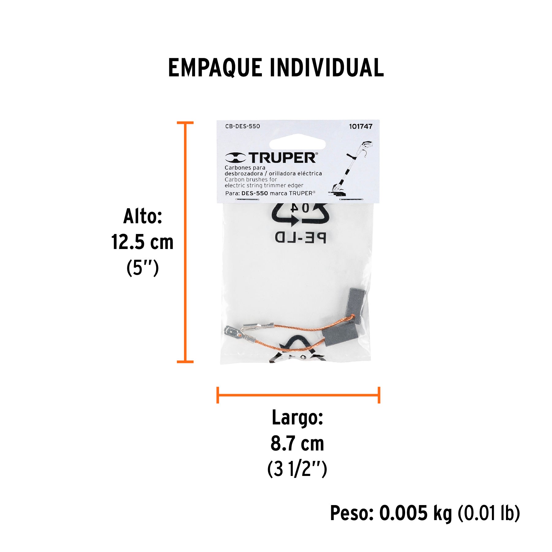 Bolsa con 2 carbones de repuesto para DES-550, Truper