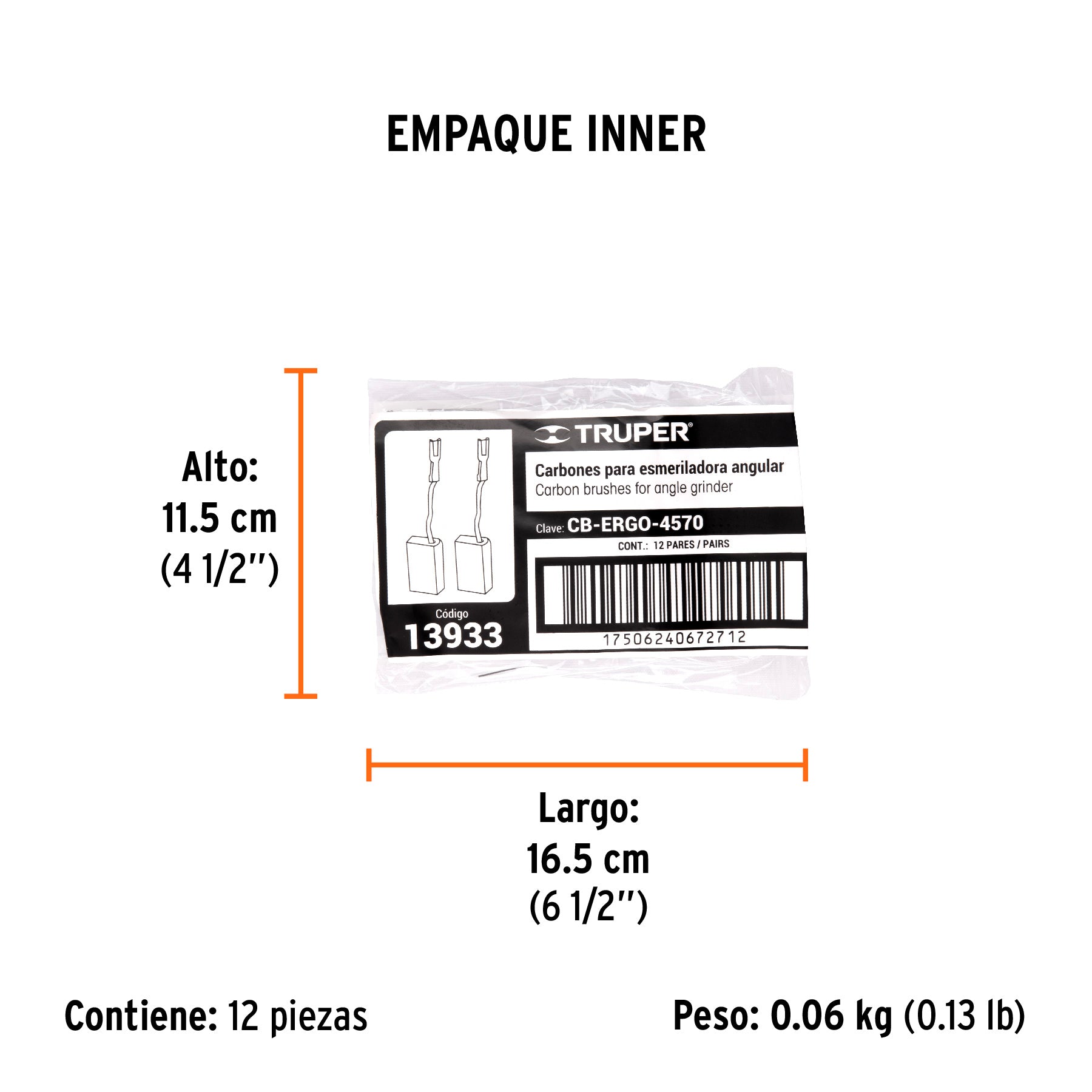 Bolsa con 2 carbones de repuesto para ERGO-4570, Truper