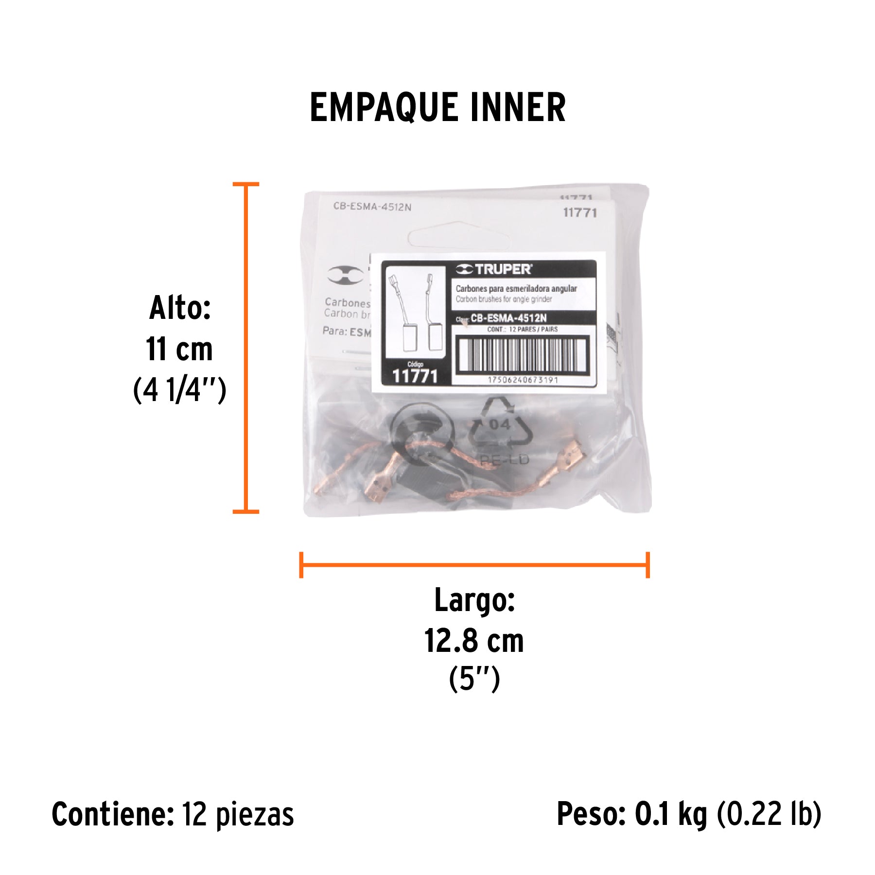 Carbones de repuesto para esmeriladora, ESMA-4512N