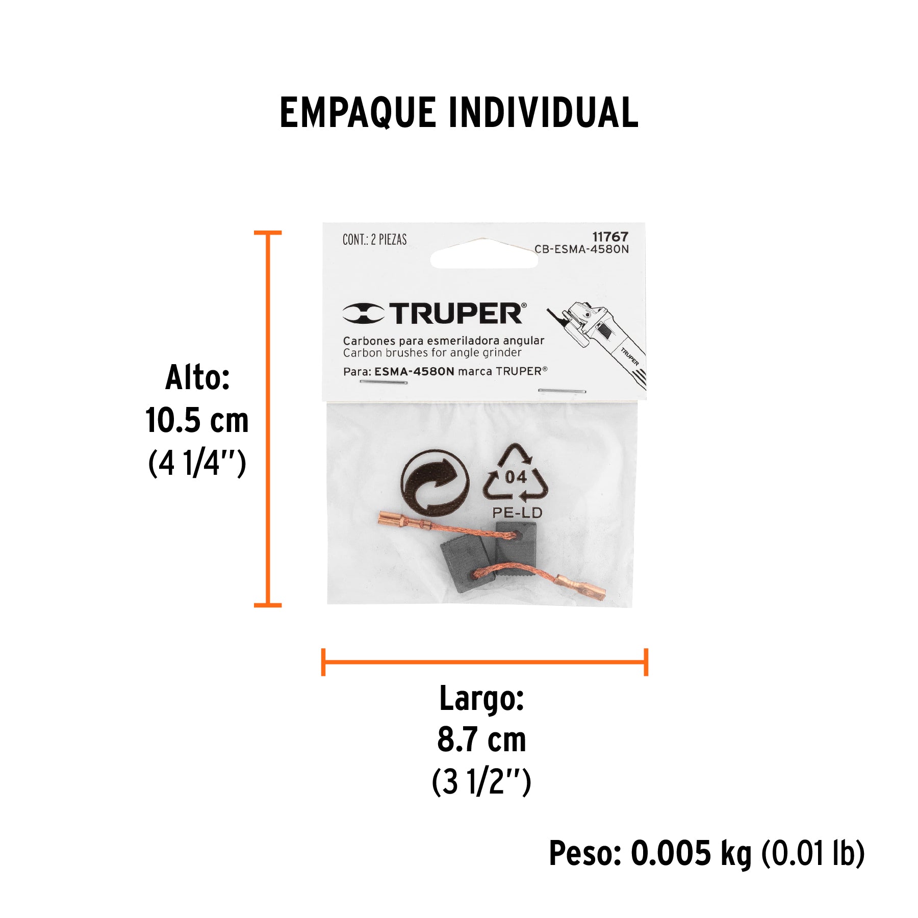 Carbones de repuesto para esmeriladora, ESMA-4580N