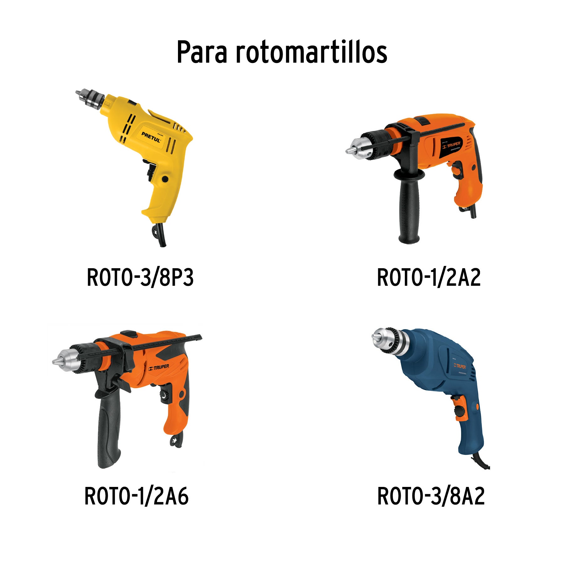 Carbones de repuesto para rotomartillo y taladro, grupo 3