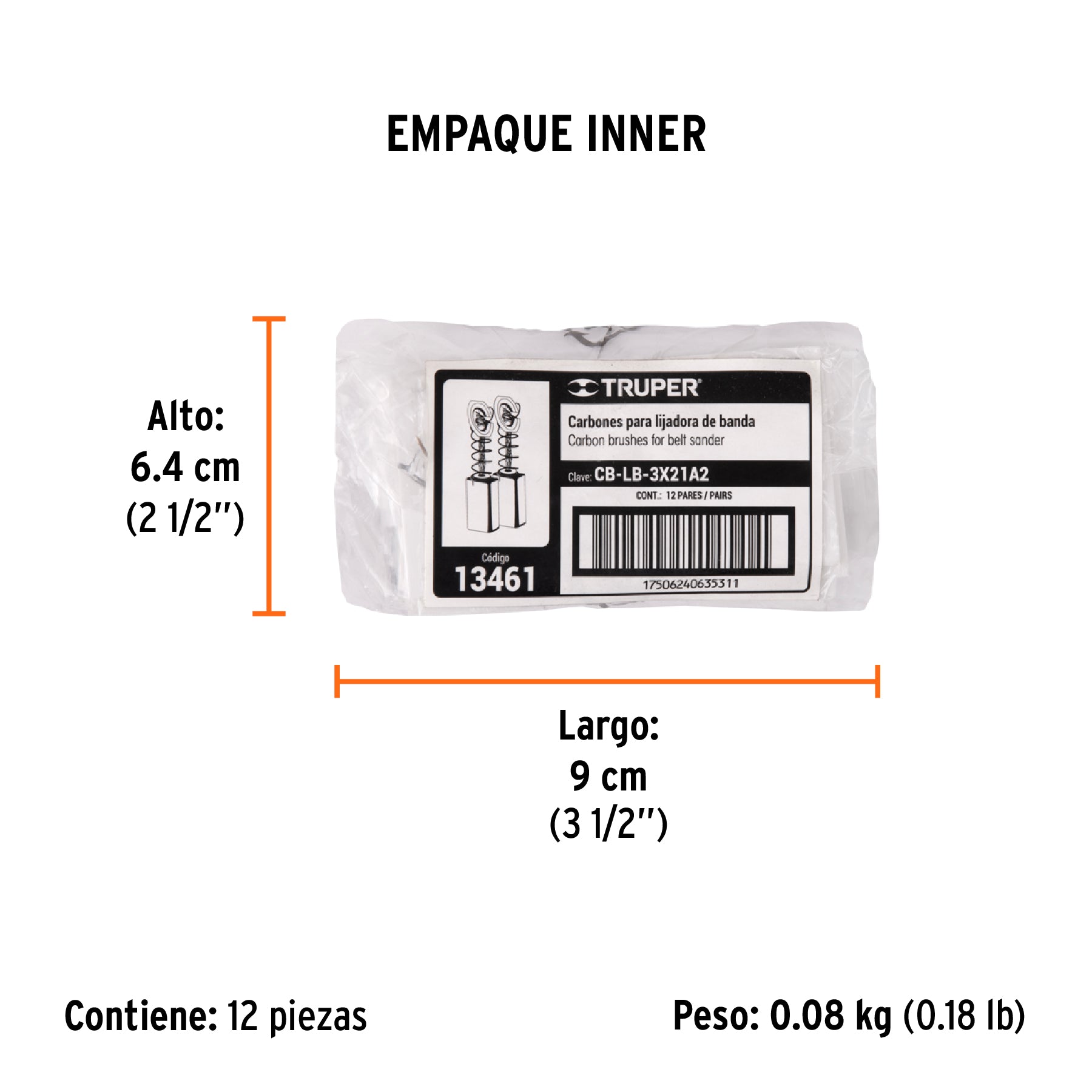 Carbones de repuesto para lijadora de banda, LIBA-3X21A2