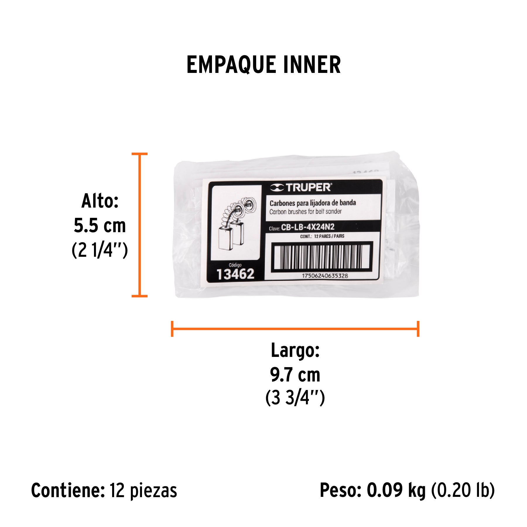 Carbones de repuesto para lijadora de banda, LIBA-4X24N2