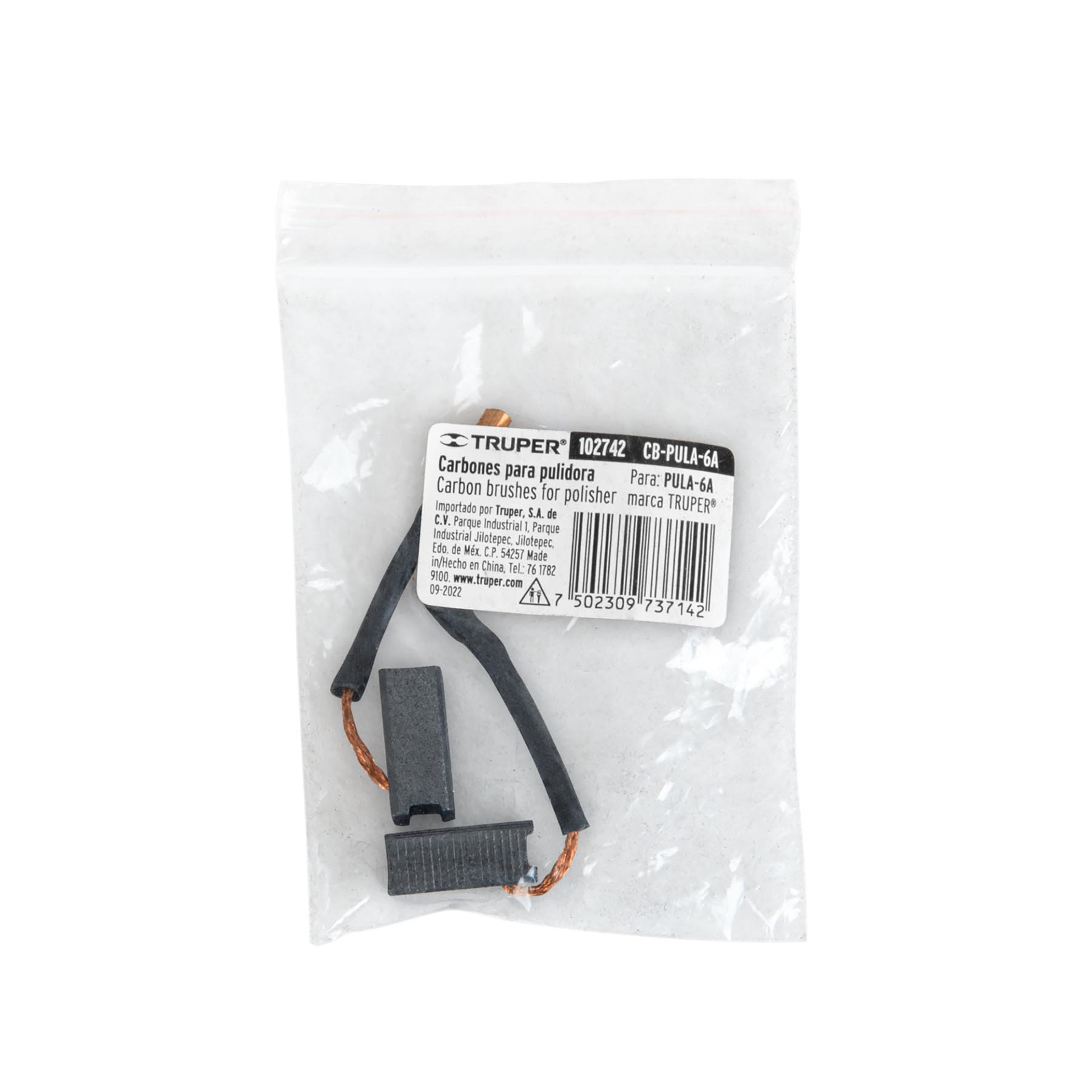 Bolsa con 2 carbones de repuesto para PULA-6A, Truper
