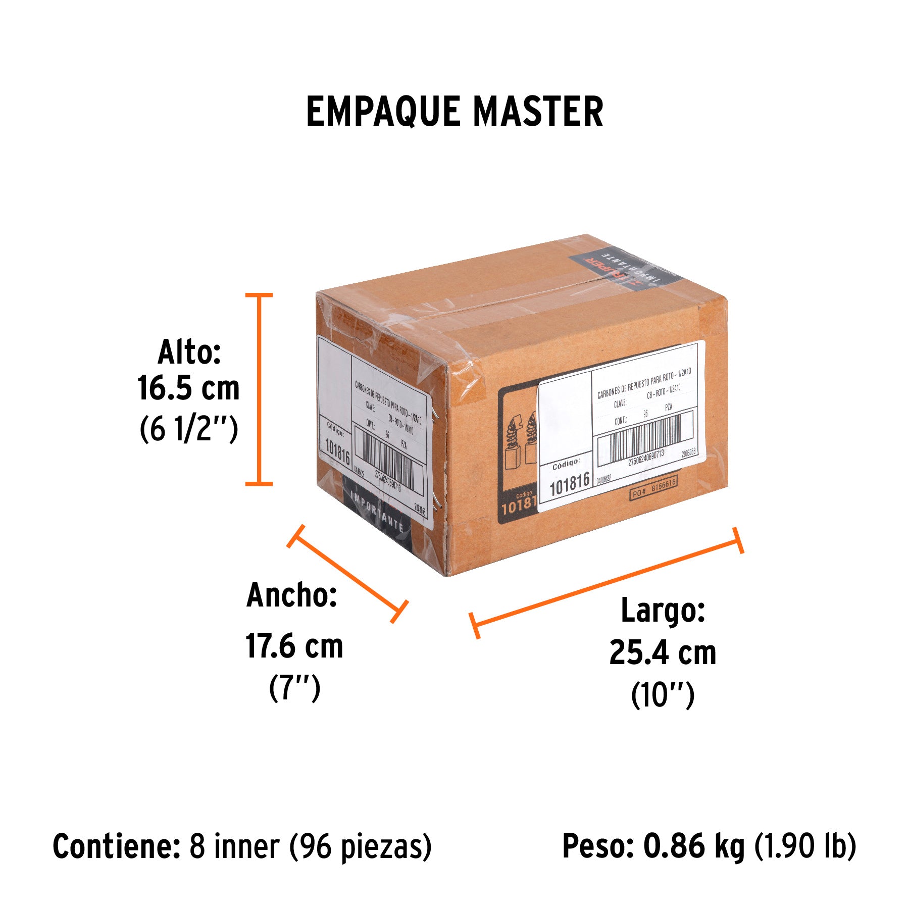 Bolsa con 2 carbones de repuesto para ROTO-1/2A10, Truper